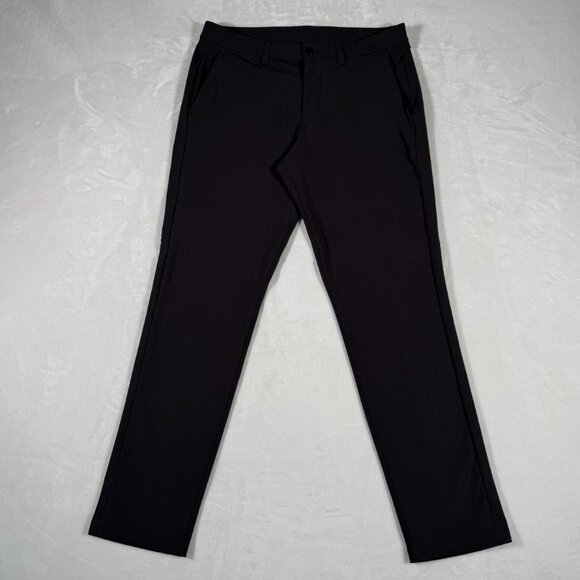 Lululemon Commission Pants Men Size 34 Black Slash Pockets Slim Fit W35 L30 EUC - Picture 1 of 10